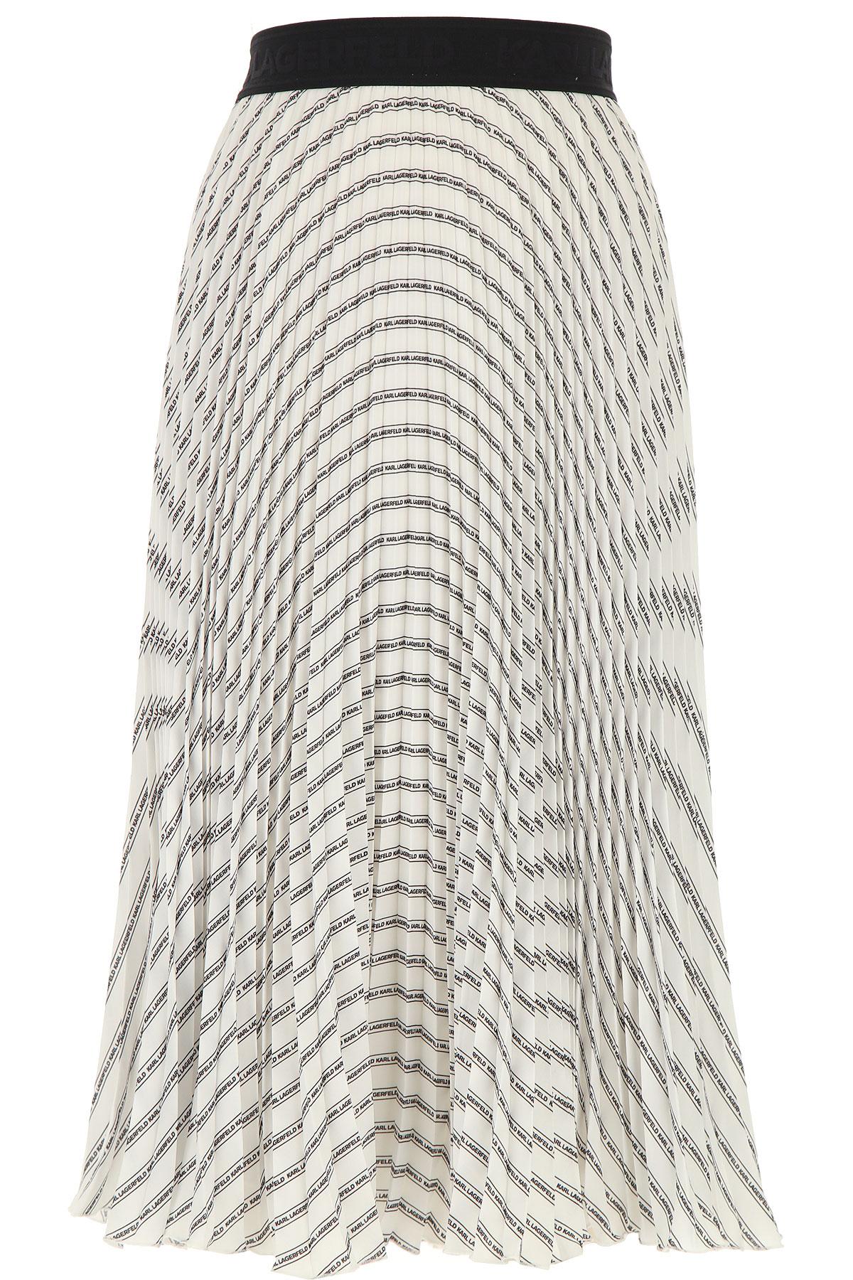 Karl Lagerfeld Pleated Logo Skirt In White in White - Save 19% - Lyst
