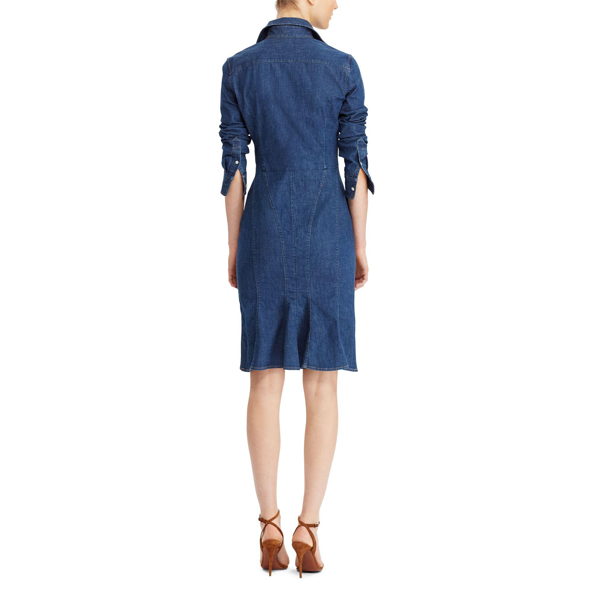 Lyst Polo Ralph Lauren Stretch Denim Shirtdress In Blue