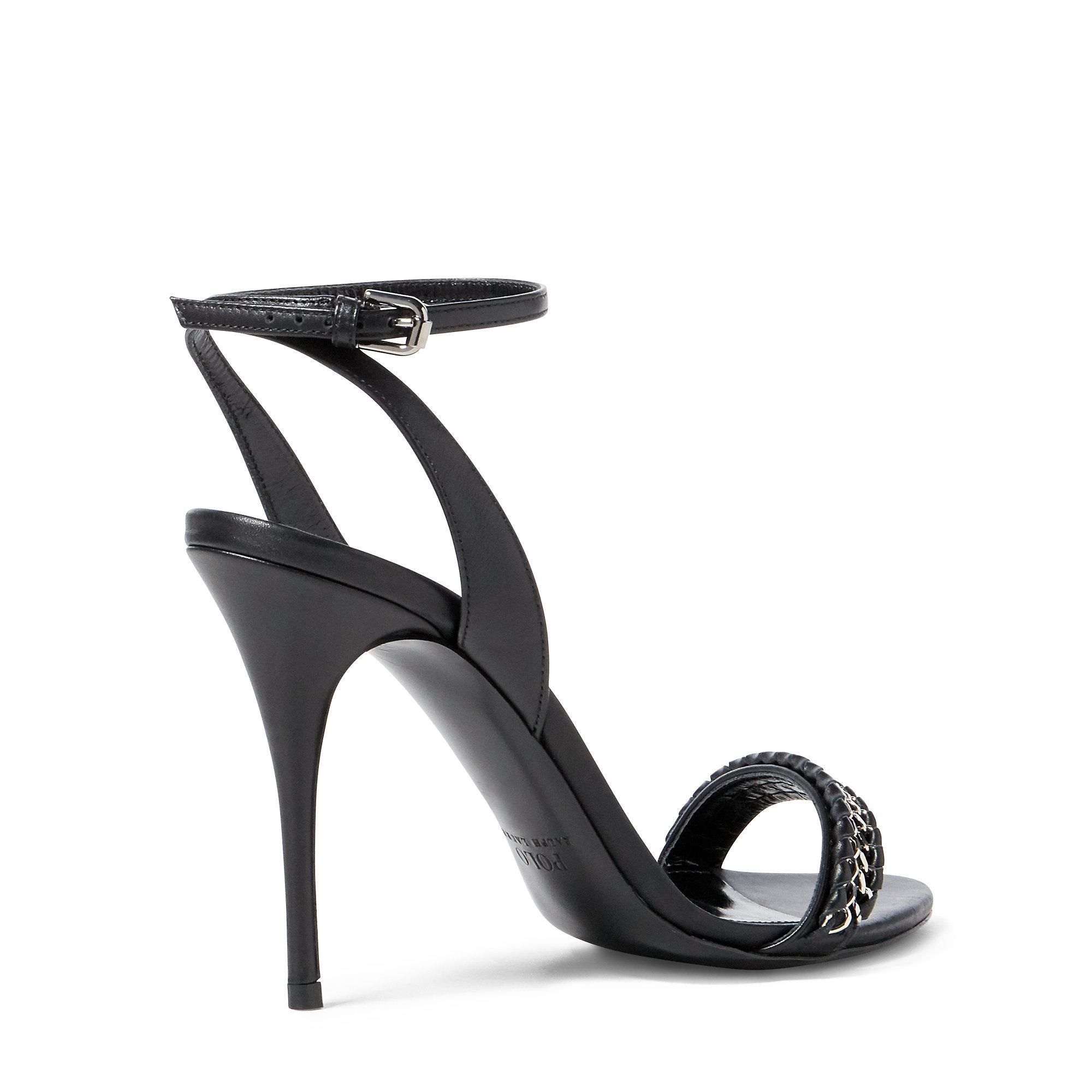 Lyst - Polo Ralph Lauren Rae Chain Nappa Sandal in Black Gallery