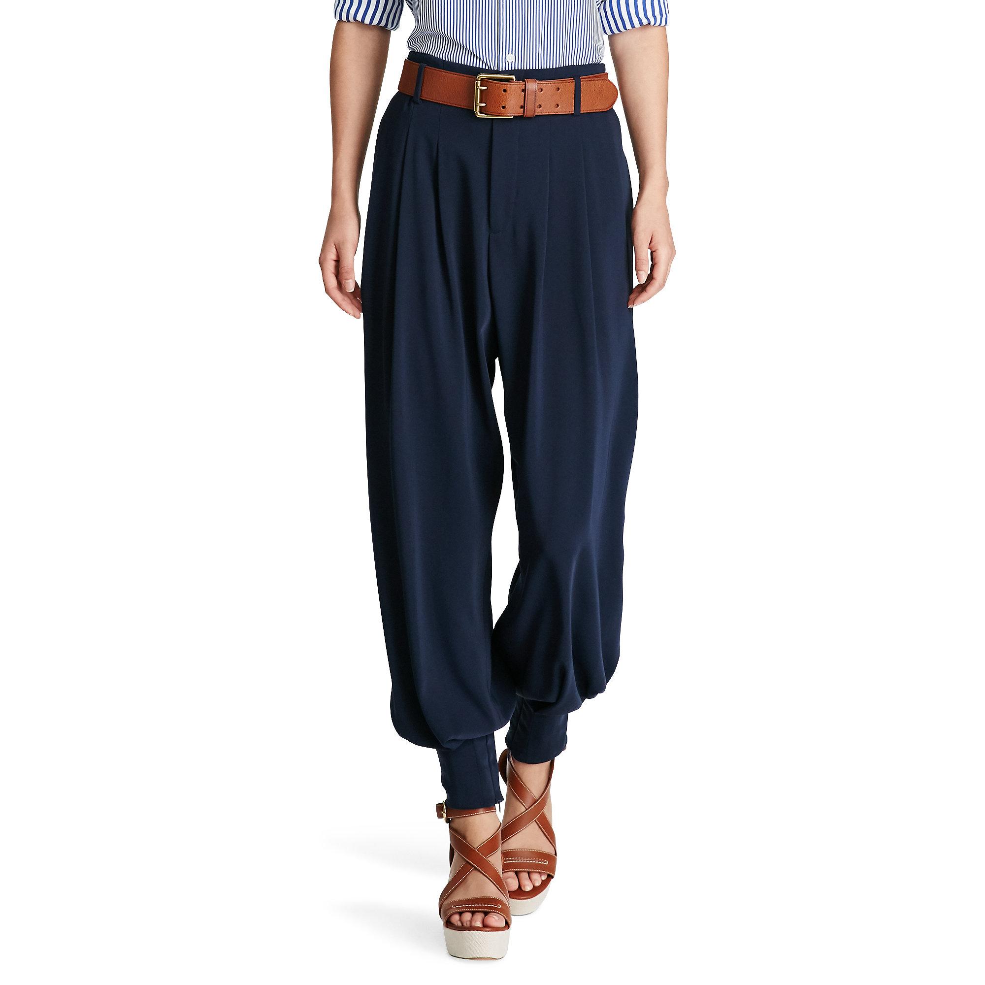 Lyst - Polo Ralph Lauren Twill Tapered Wide-leg Pant in Blue