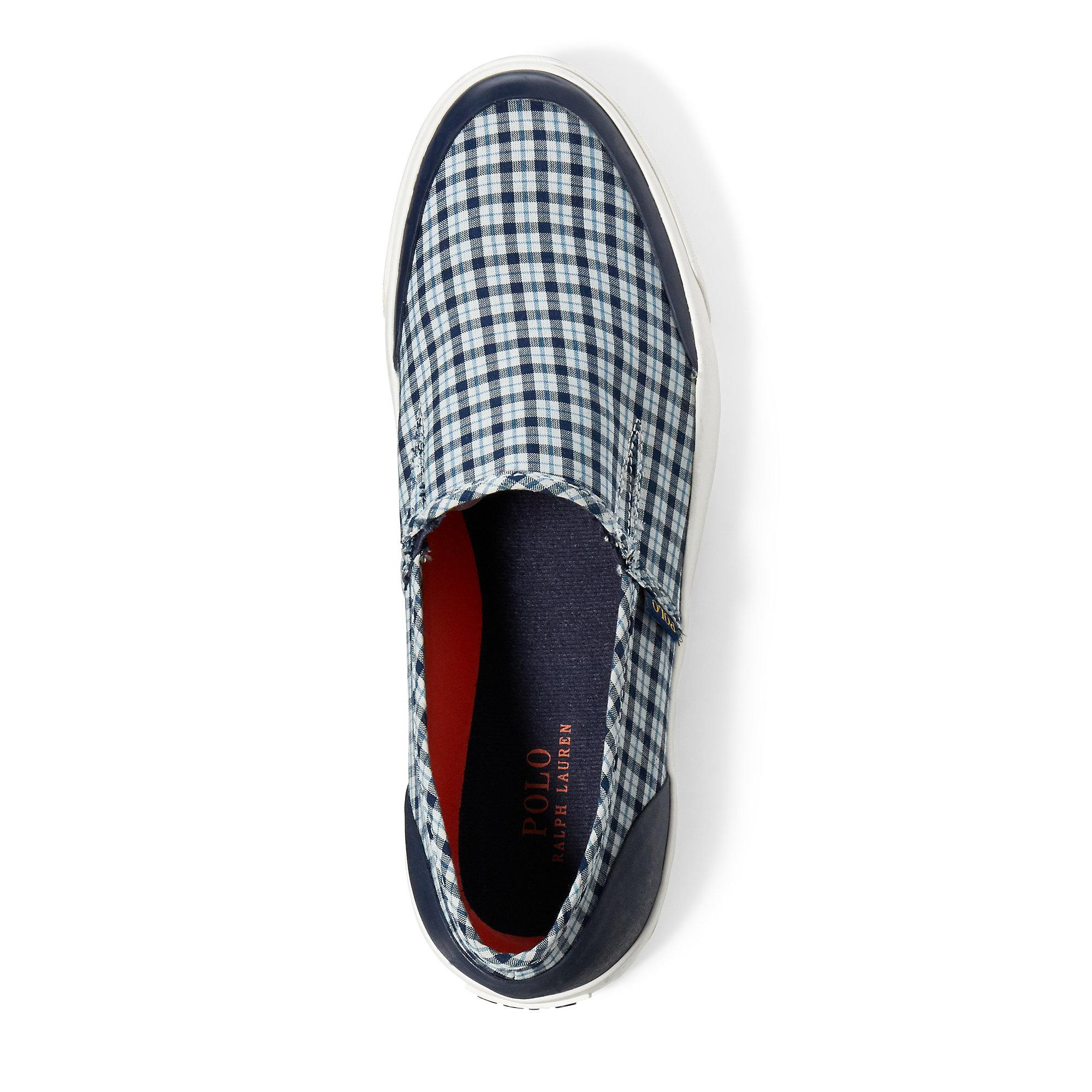 Lyst - Polo Ralph Lauren Itford Plaid Slip-on Sneaker in Blue for Men