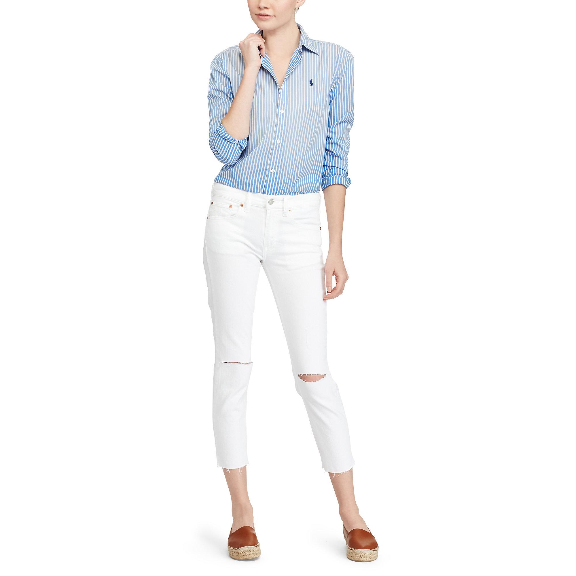 Polo ralph lauren Slim Cropped Jean in White | Lyst Gallery
