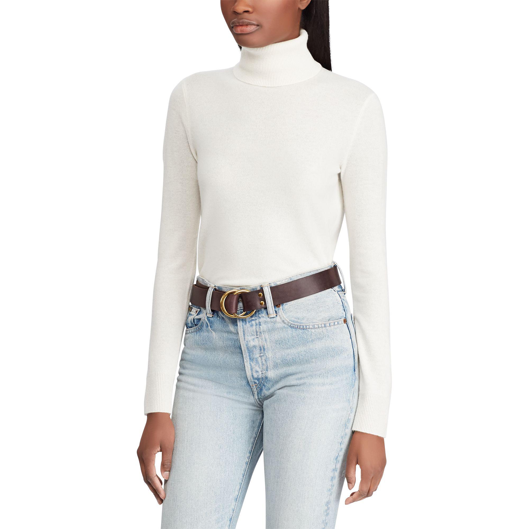 Polo Ralph Lauren Cashmere Turtleneck Sweater in Blue - Lyst