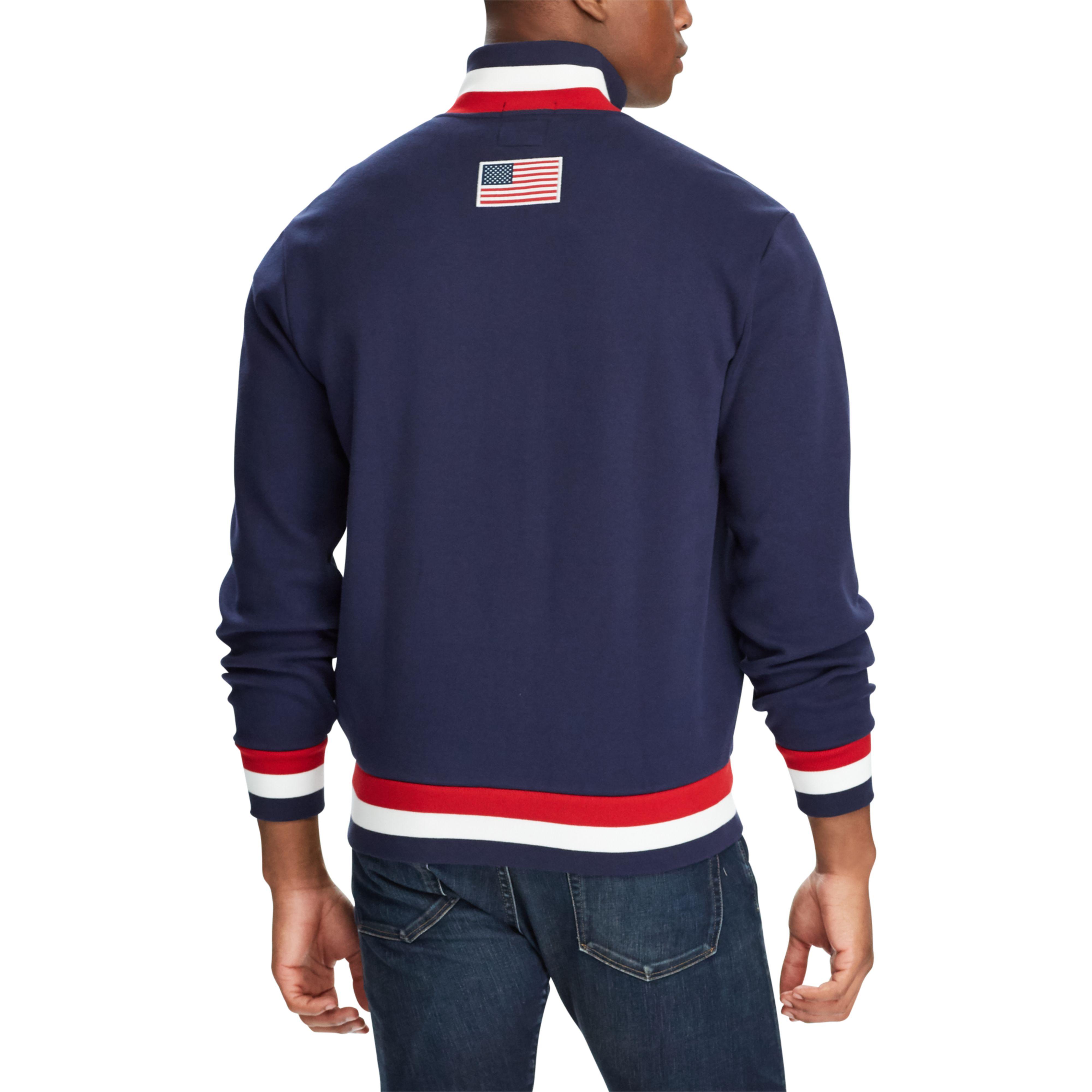 Lyst Polo Ralph Lauren Team Usa Fleece Track Jacket in Blue for Men