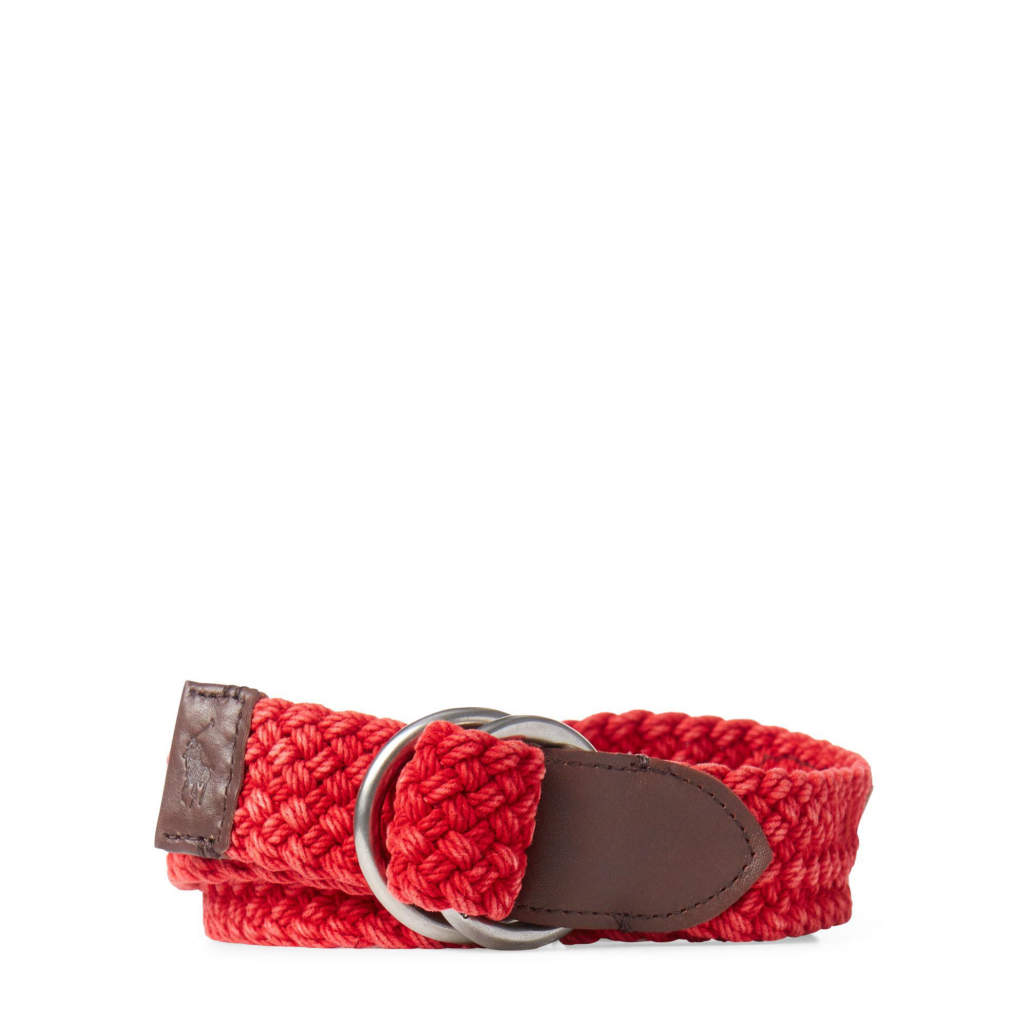 Polo Ralph Lauren Braided Cotton O-ring Belt in Red for Men - Lyst