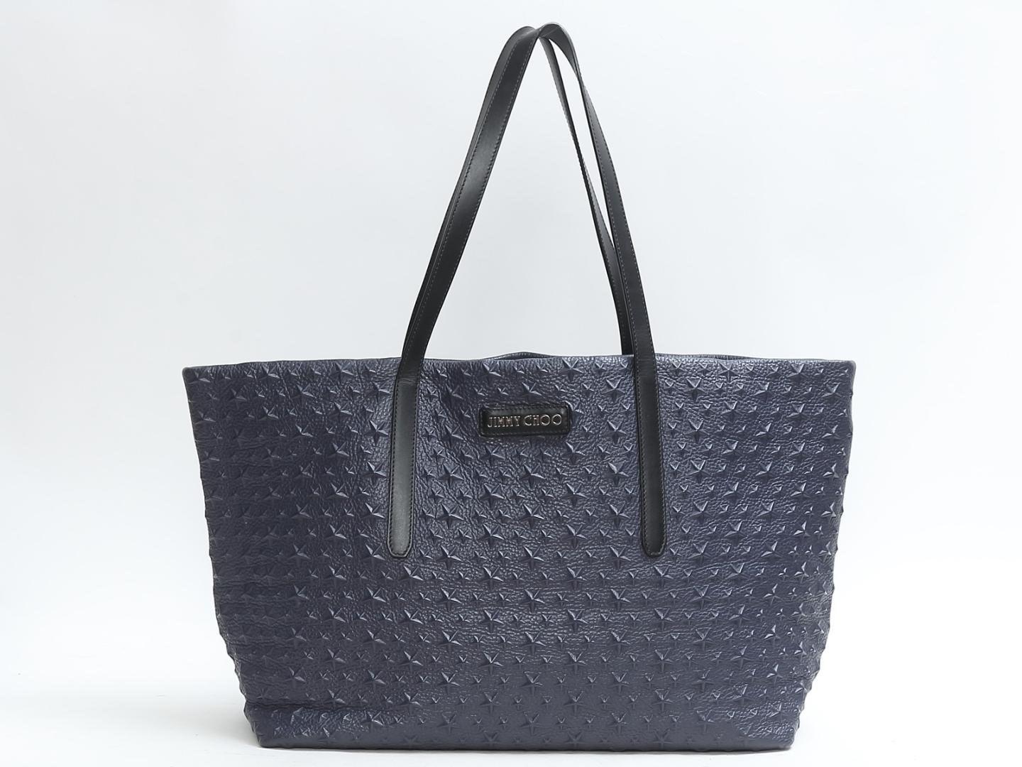Lyst Jimmy Choo Authentic Tote Bag Leather Blue Used Vintage In Jimmy Choo Women S Authentic Tote Bag Leather Blue Used Vintage