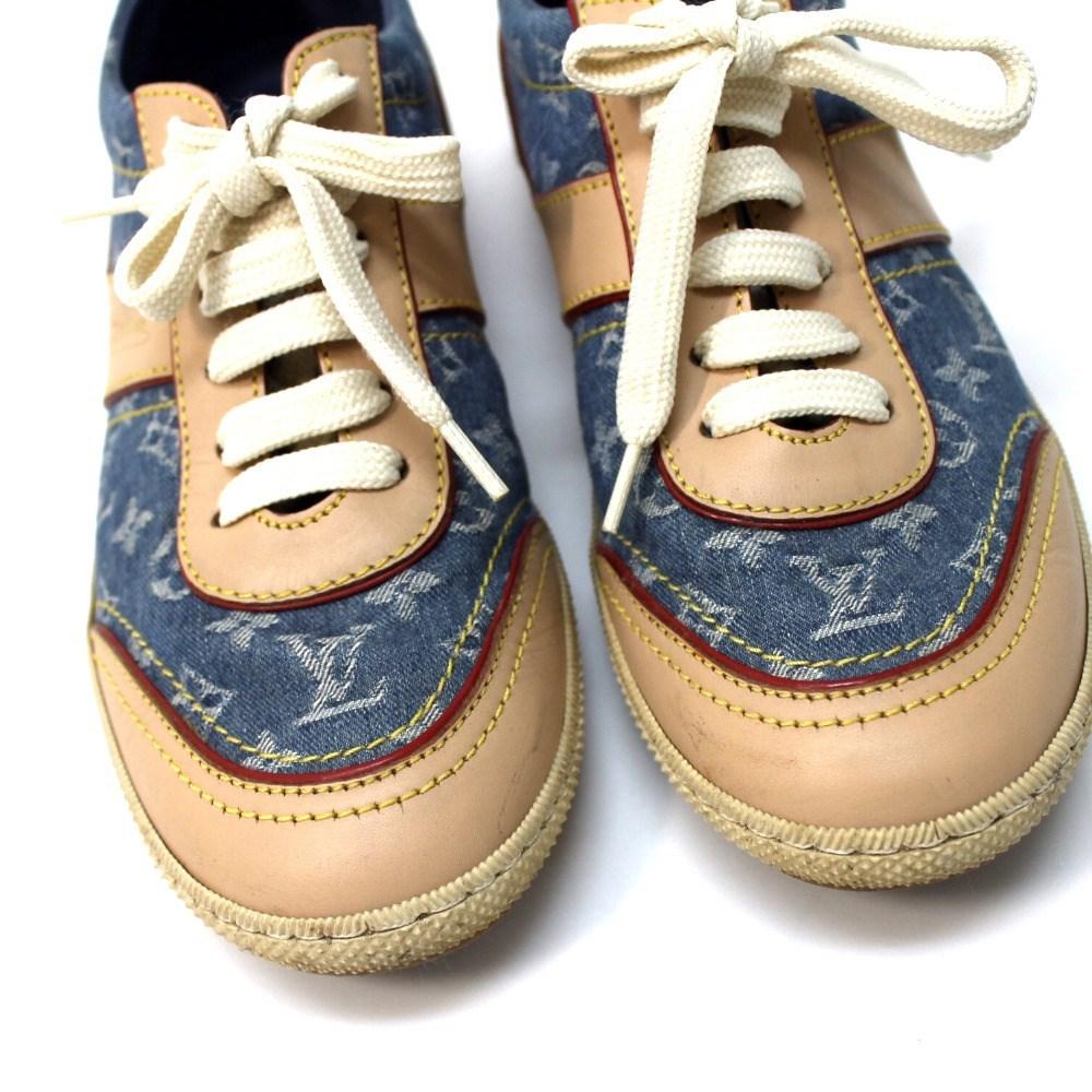 Lyst - Louis Vuitton Monogram Denim Shoes Sneakers Blue Monogramdenim/nume Leather in Blue