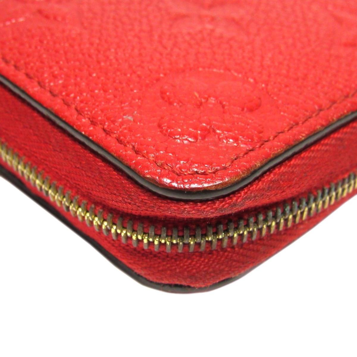 Lyst - Louis Vuitton Auth Zippy Wallet Purse Coin Case M60740 Monogram Empreinte Cerise in Red