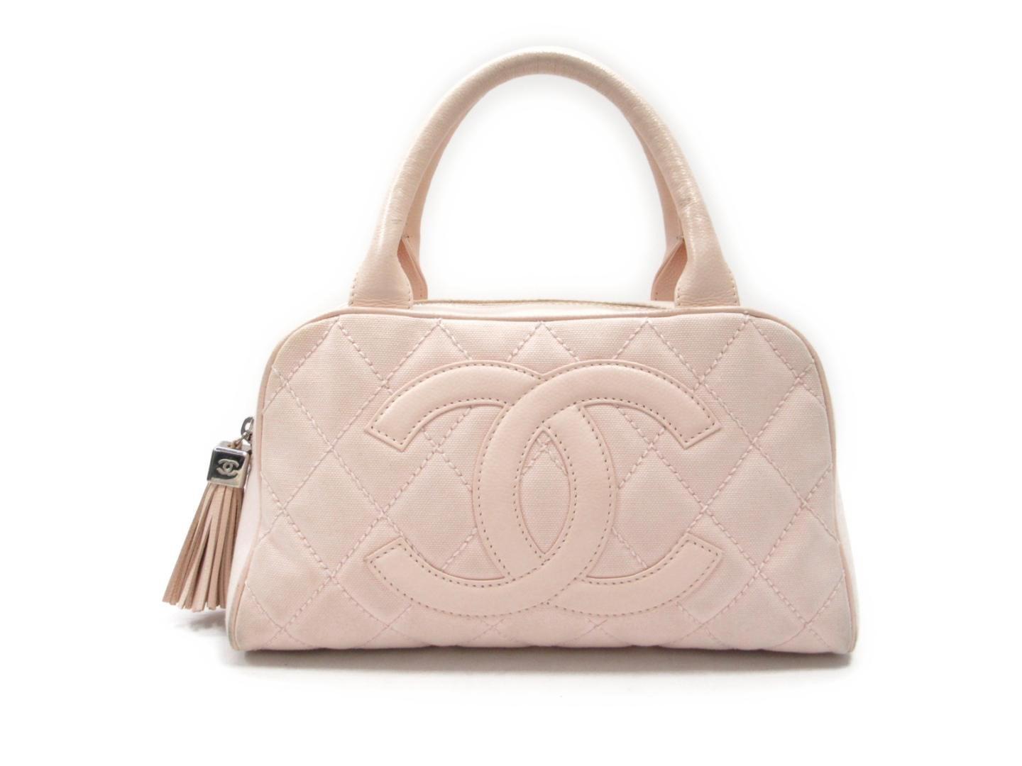 Women S Mini Boston Bag Quilted Canvas Baby Pink