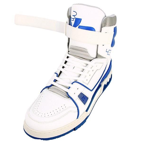 Louis Vuitton Lv Line Sneakers Virgil Abloh Leather White Blue 8.5 Size Men in Blue for Men - Lyst