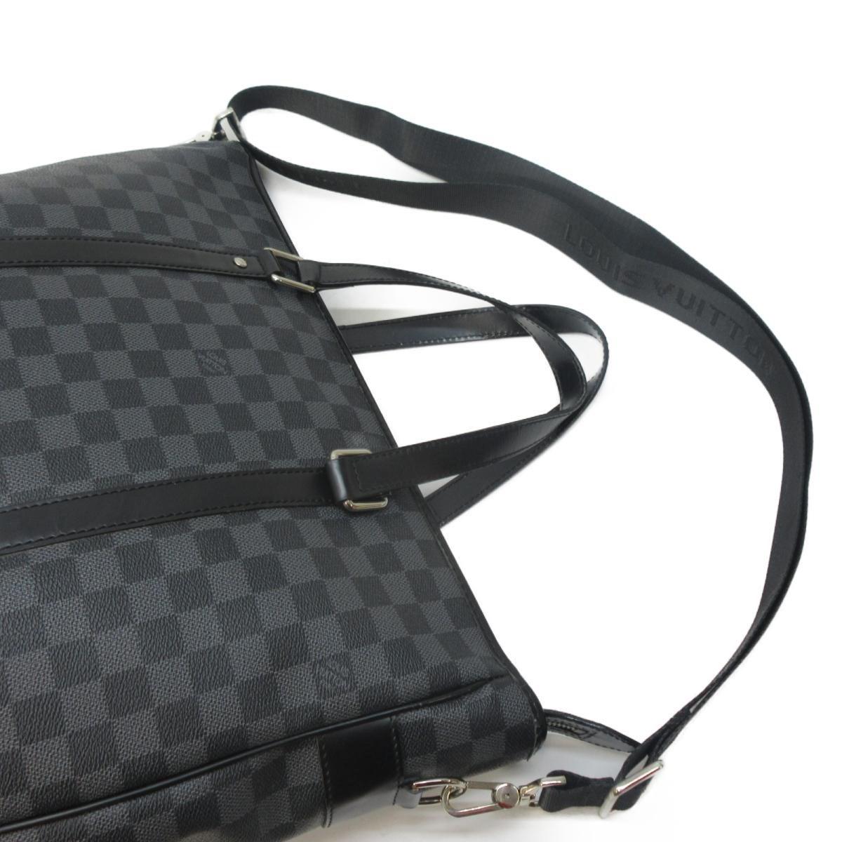 Louis Vuitton Tadao Shoulder Tote Bag N51192 Damier Graphite Canvas Black Used in Black for Men ...