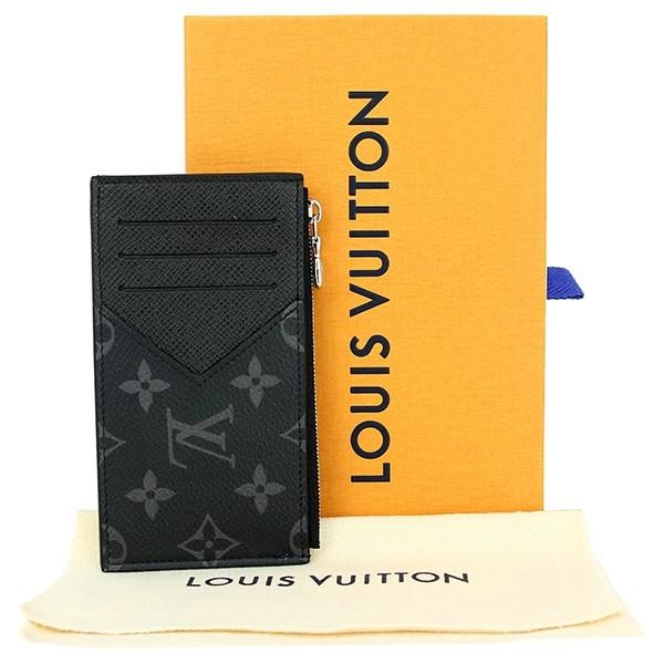 Louis Vuitton Coin Case Card Holder Monogram Eclipse Leather Black Wallet Men in Black - Lyst