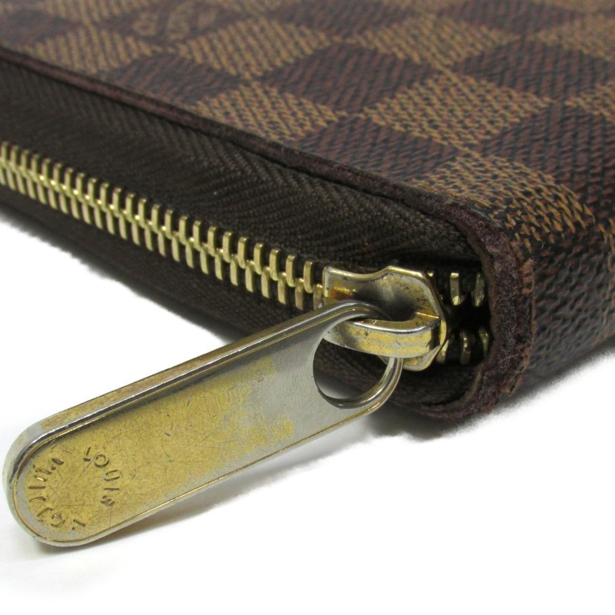 Louis Vuitton Authentic Zippy Organizer Wallet Purse N60003 Damier Used Vintage in Brown for Men ...