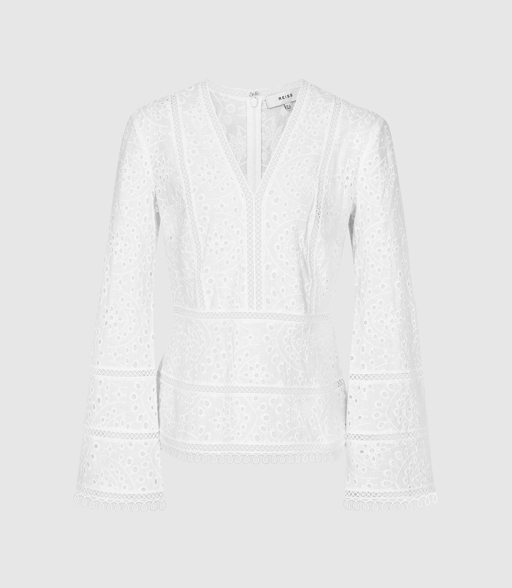 white broderie anglaise top uk