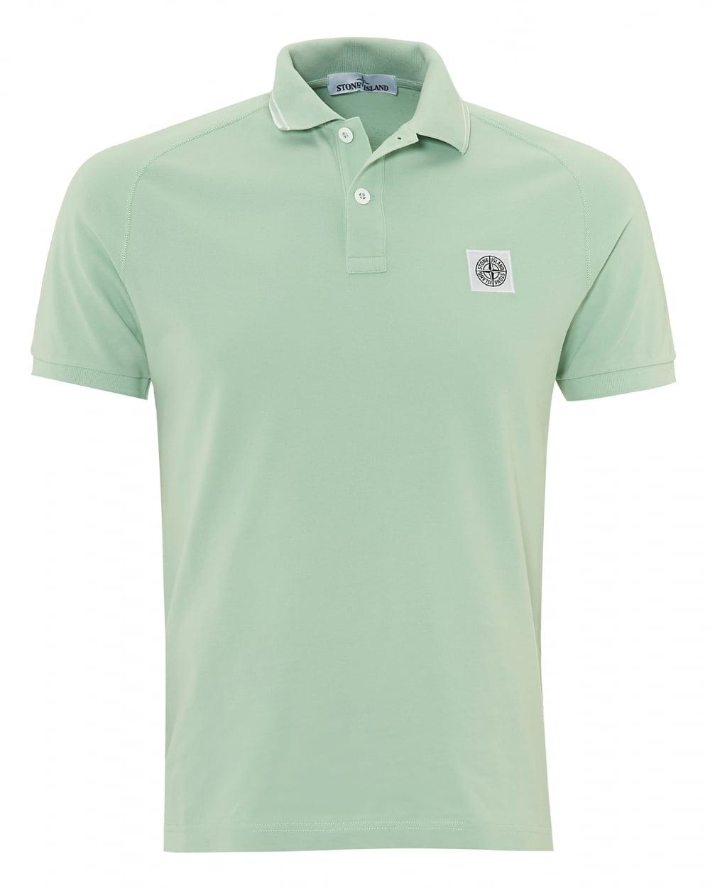 Lyst - Stone Island Mint Compass Logo Polo, Green Chest Logo Polo Shirt ...