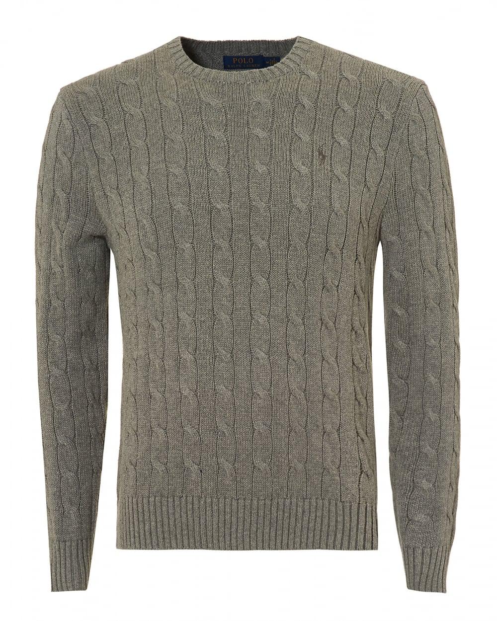 Lyst - Ralph Lauren Beige Cable Knit Jumper, Cotton Oatmeal Sweater in ...