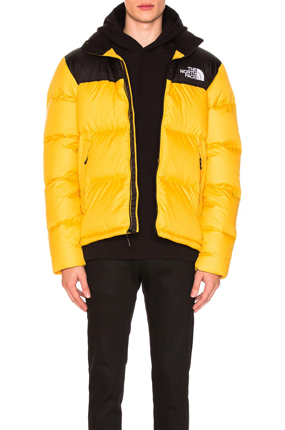 The north face down jacket yellow men's