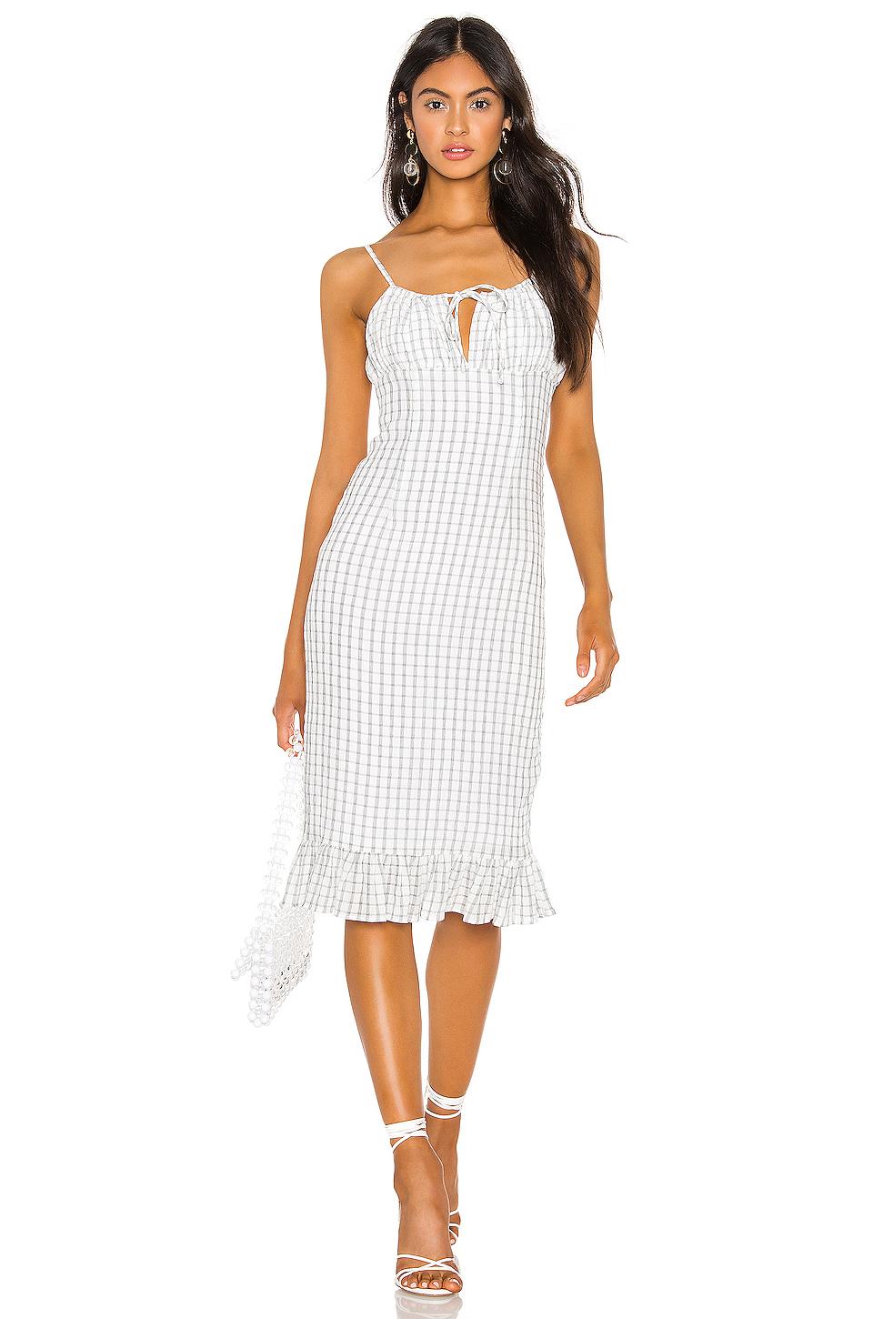 Privacy Please Hanna Midi Dress in Black & White (White) - Lyst