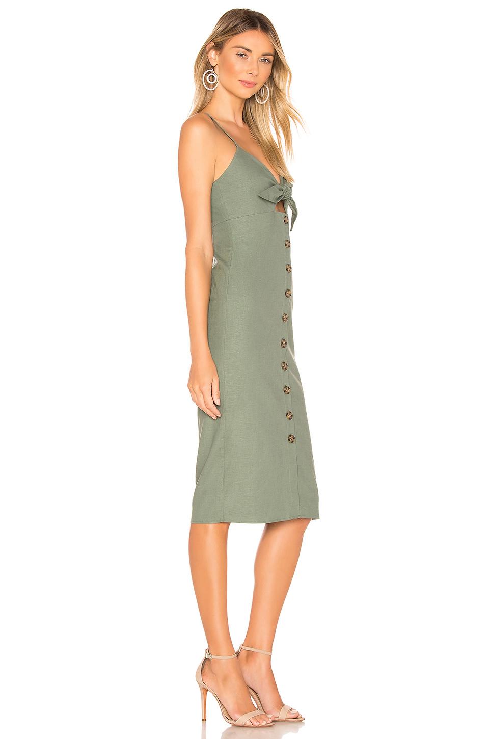 Privacy Please Linen Sage Midi Dress in Sage Green (Green) - Lyst