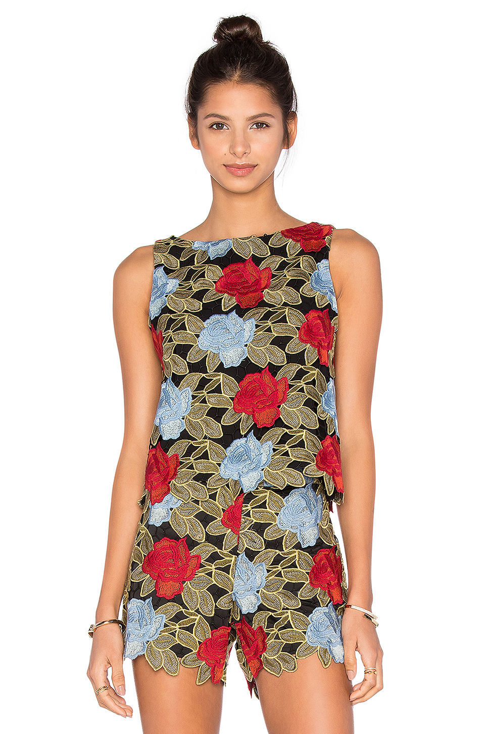 Lyst Alice Olivia Floralprint Stretchjersey Peplum Top 9142