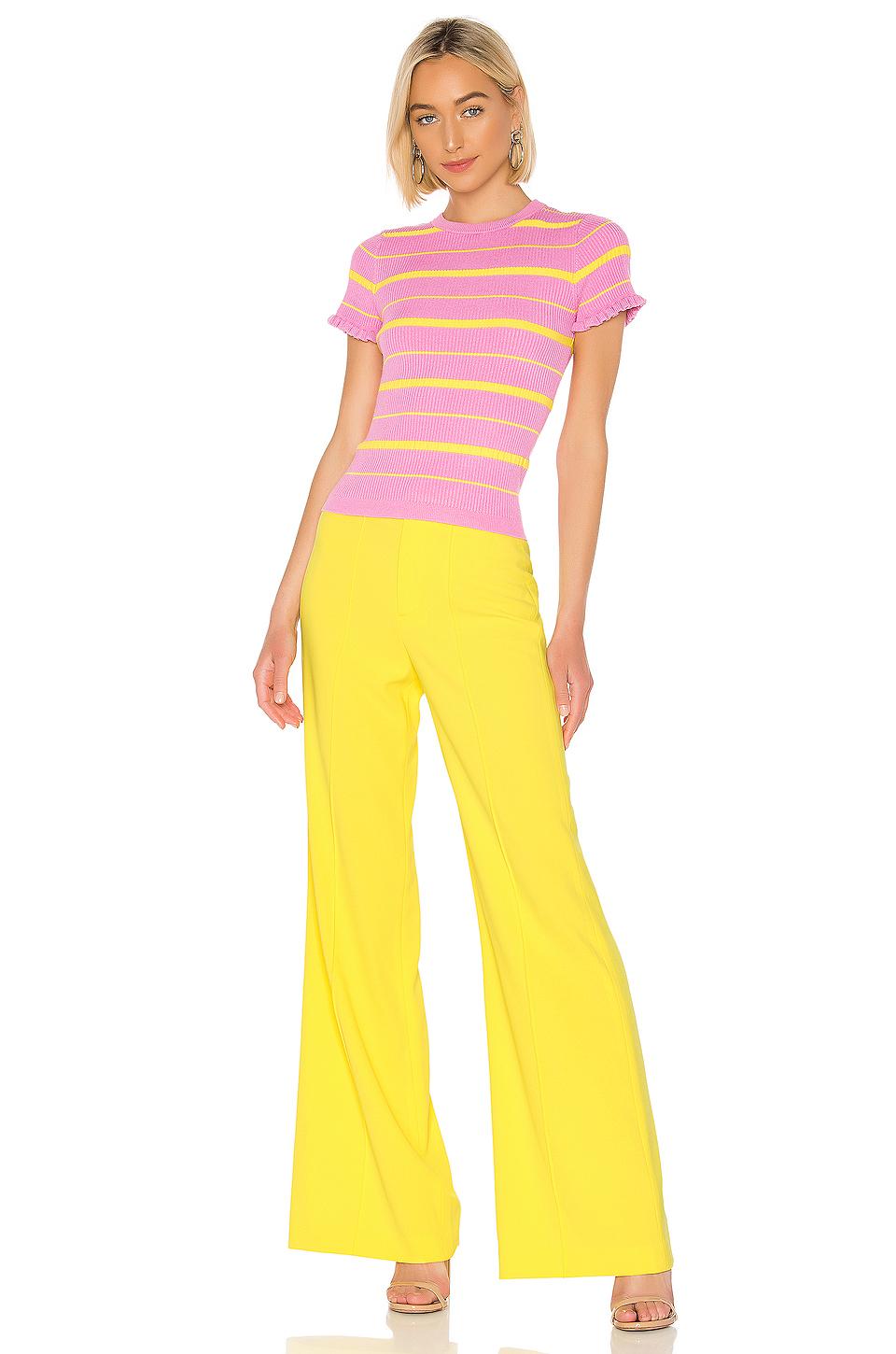 Alice + Olivia Dylan Wide Leg Pant in Yellow - Lyst