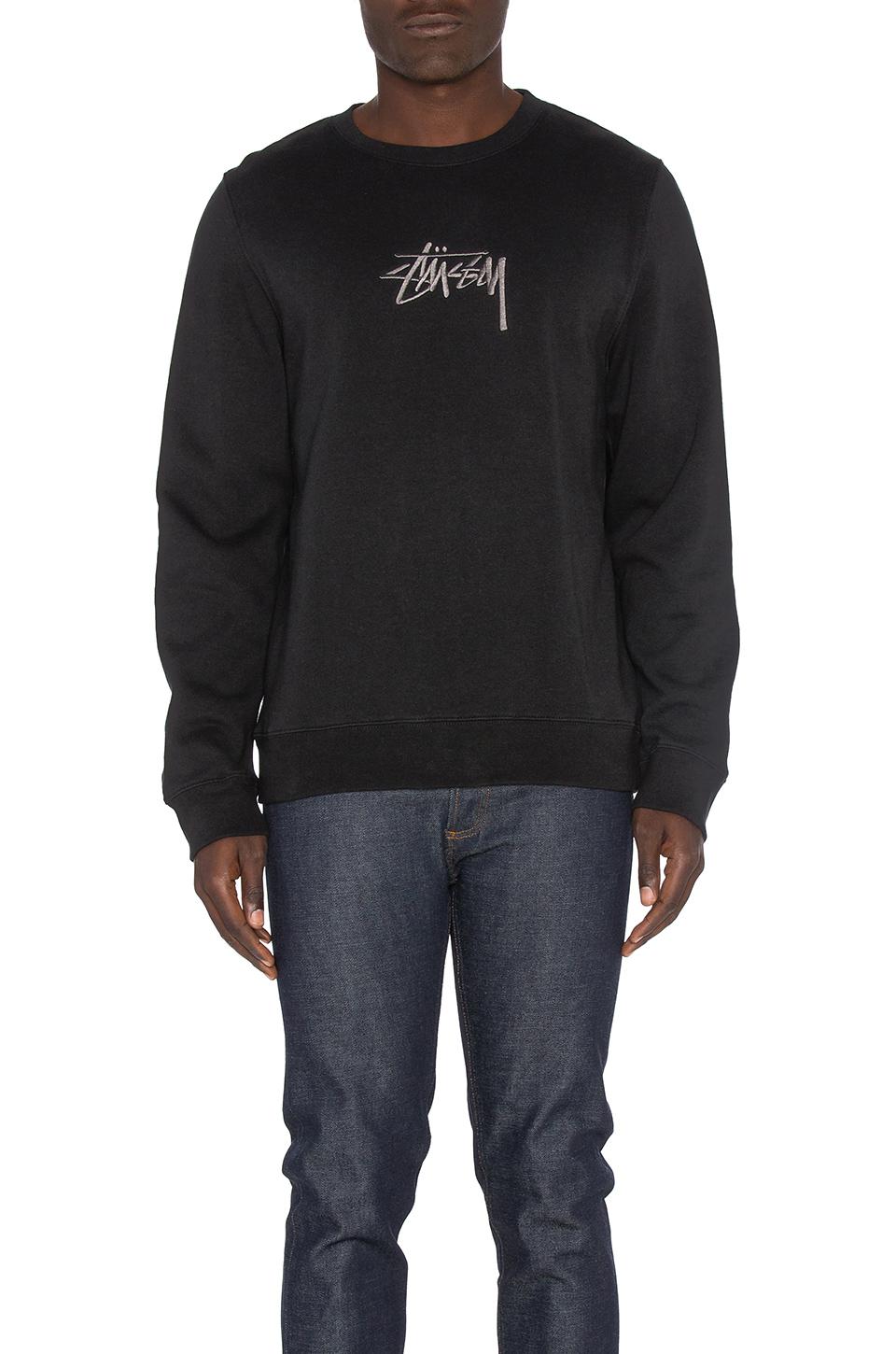 stussy stock applique crew sweatshirt