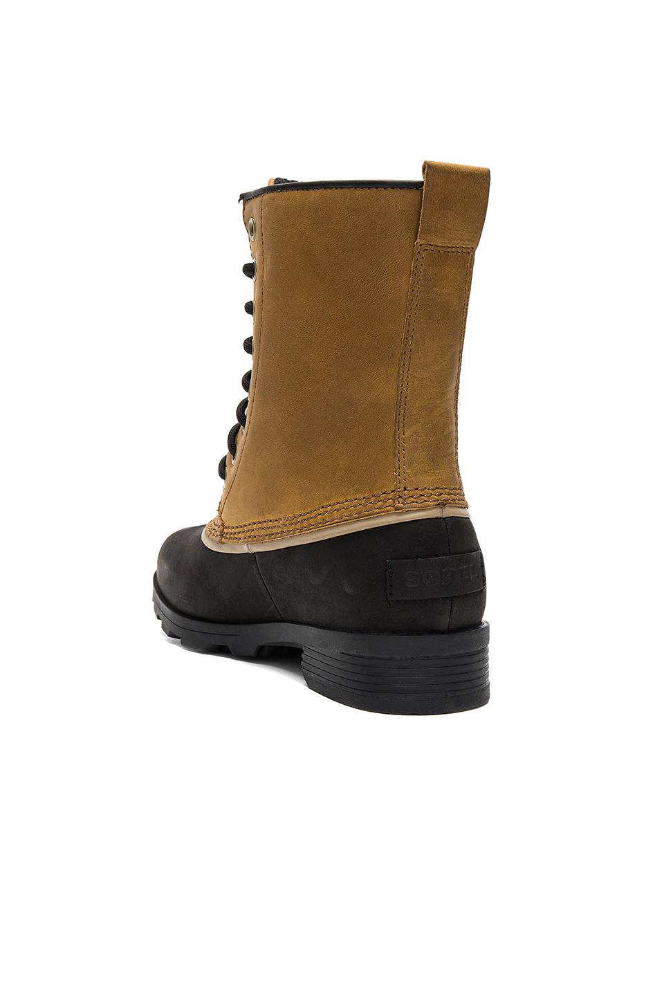 sorel emelie lace boot black