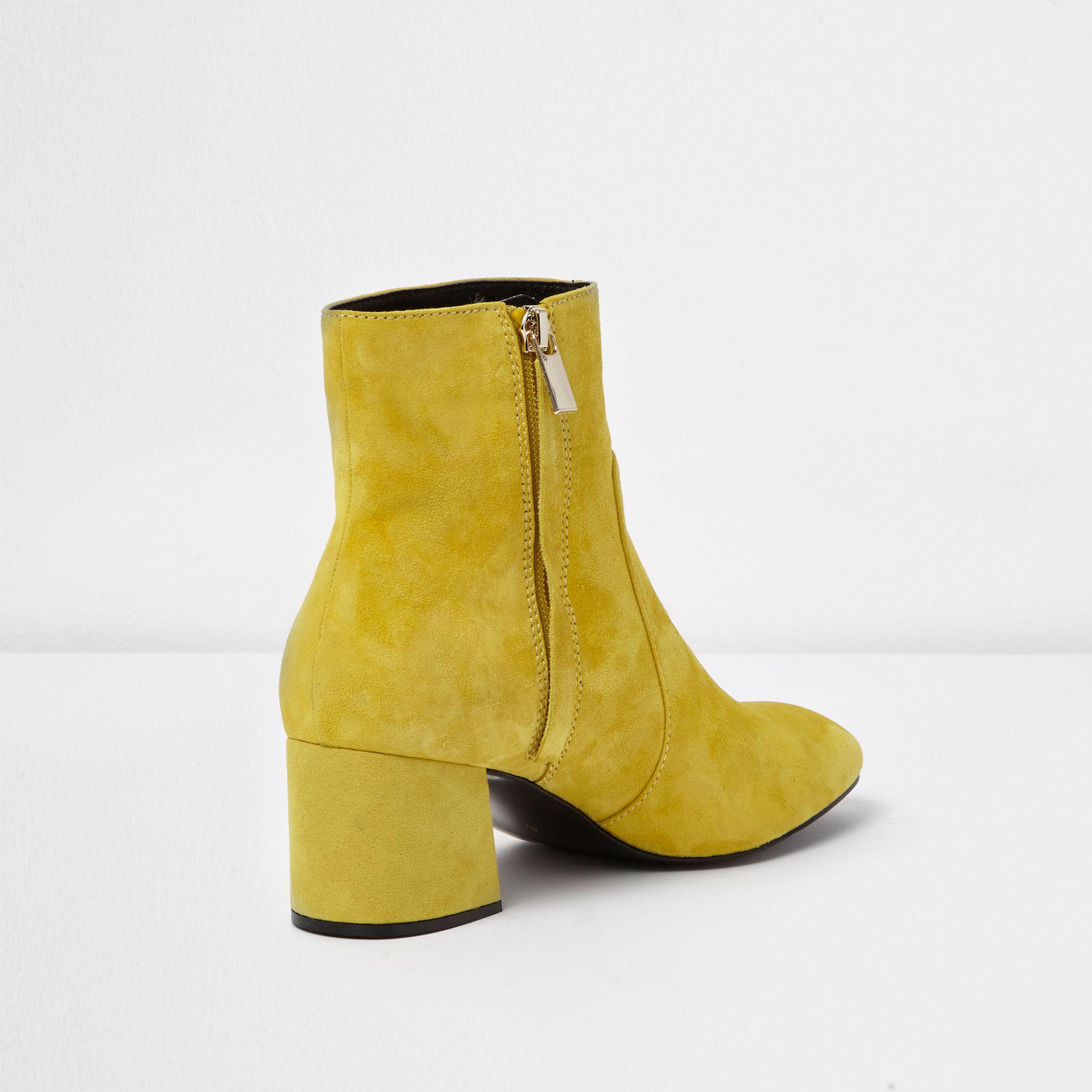 suede block heel ankle boots