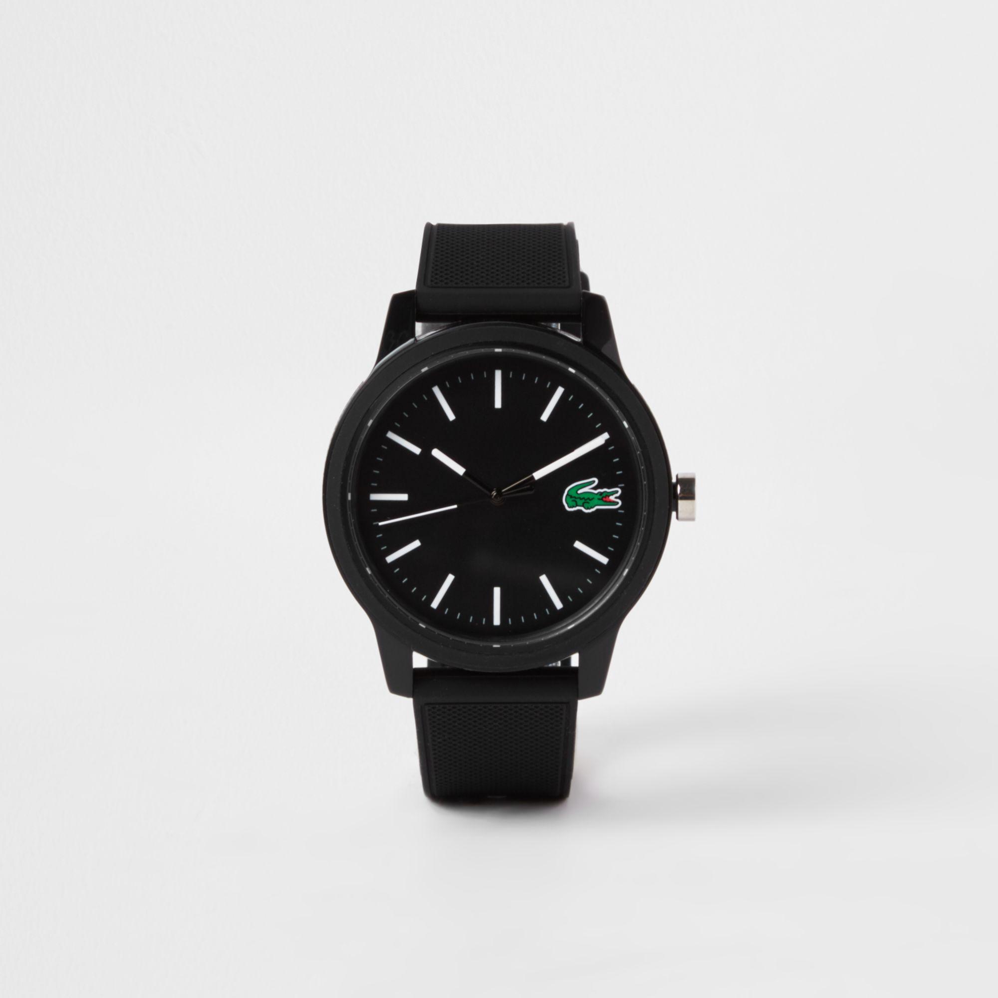 mens black lacoste watch