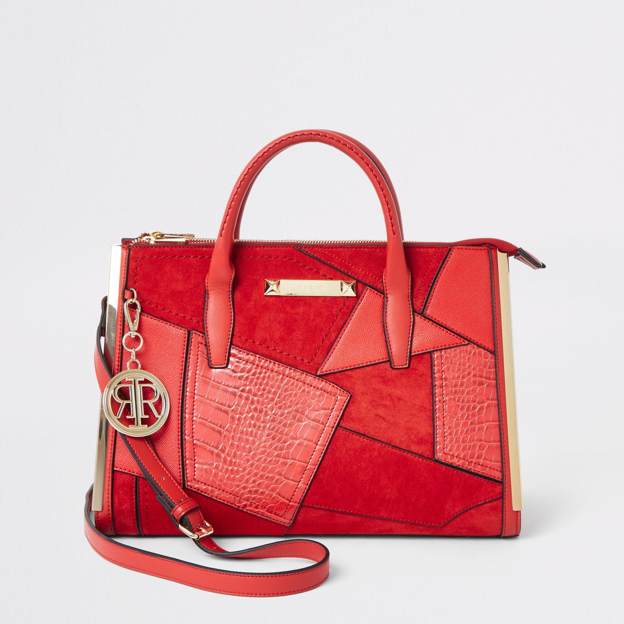 River Island Red Cutabout Large Tote Bag Lyst