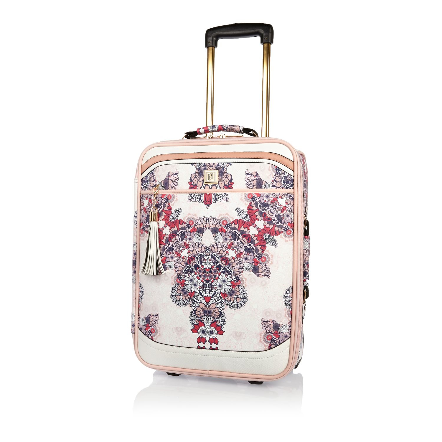 River Island Pink Floral Suitcase in Pink - Lyst