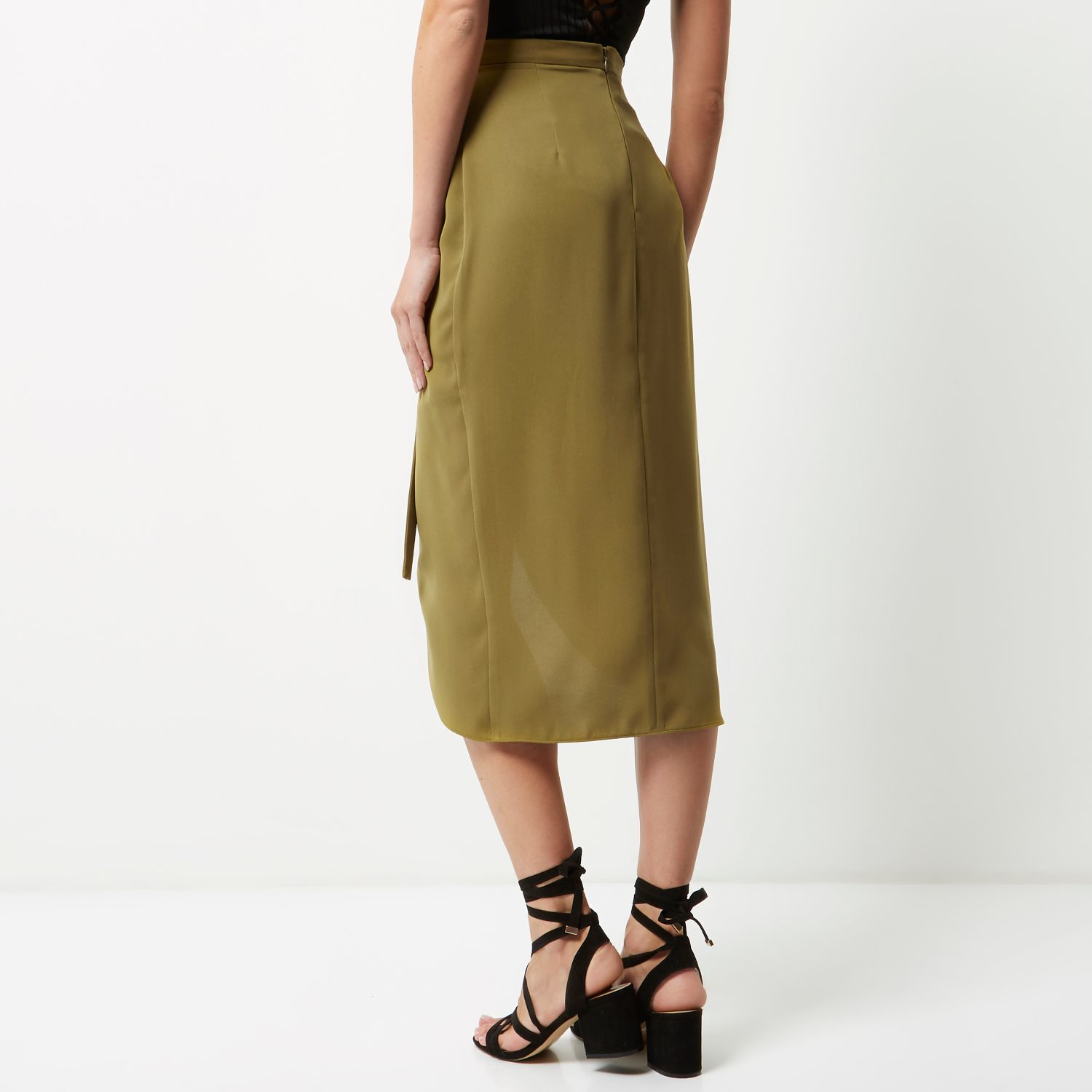 river island khaki green dress