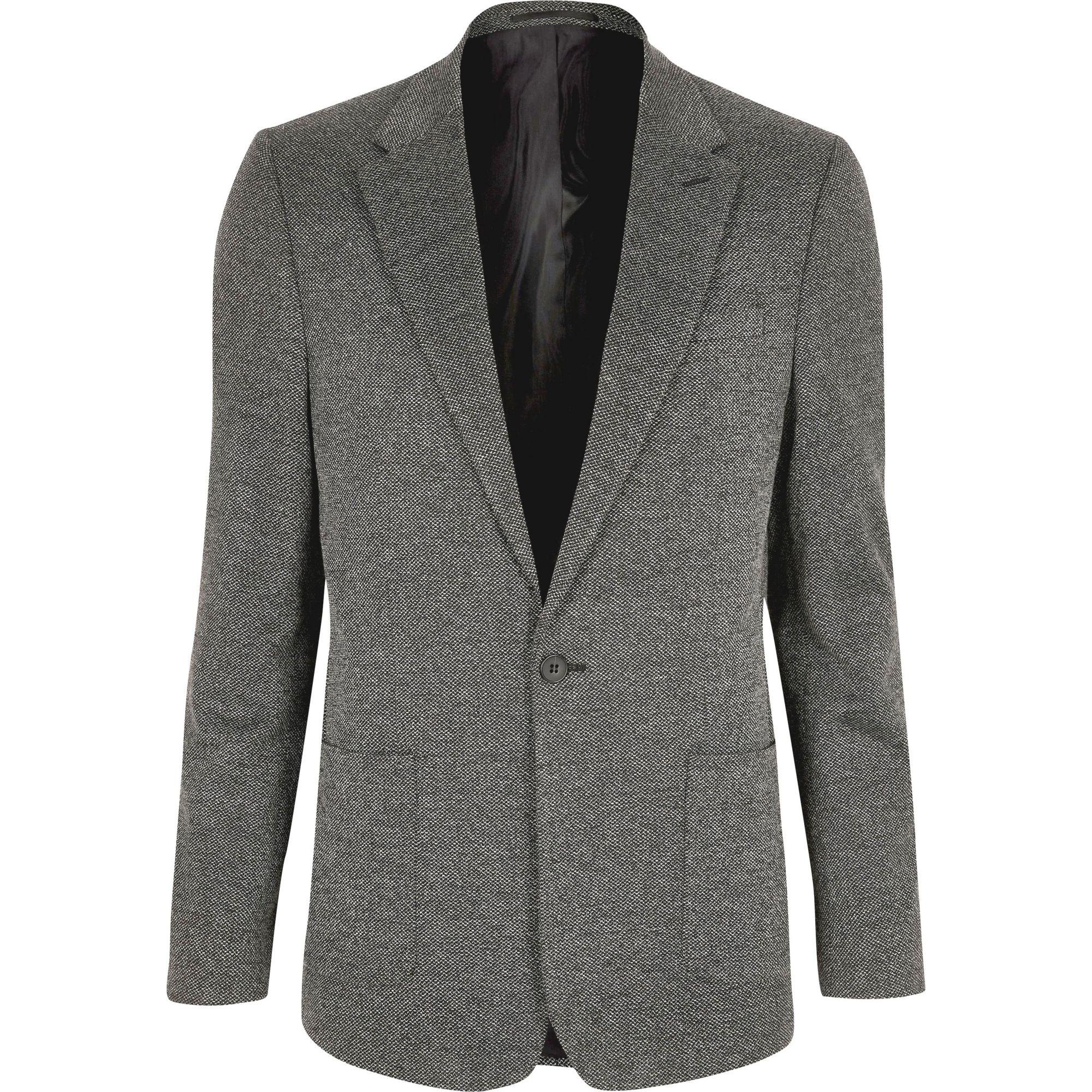 River Island Synthetic Big And Tall Textured Blazer in Grey (Gray) for ...