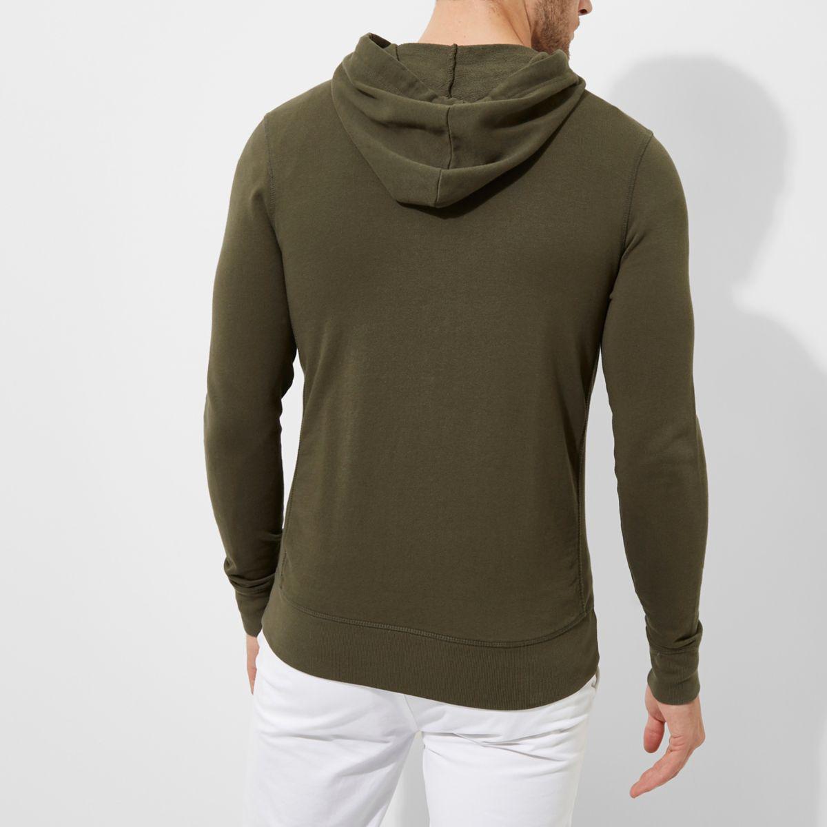 muscle fit hoodie zip