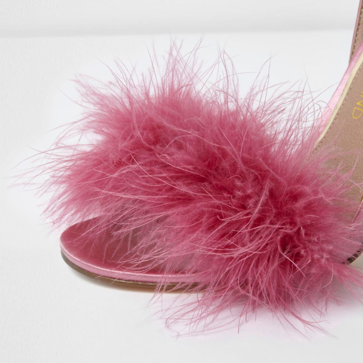 fluffy barely there heels