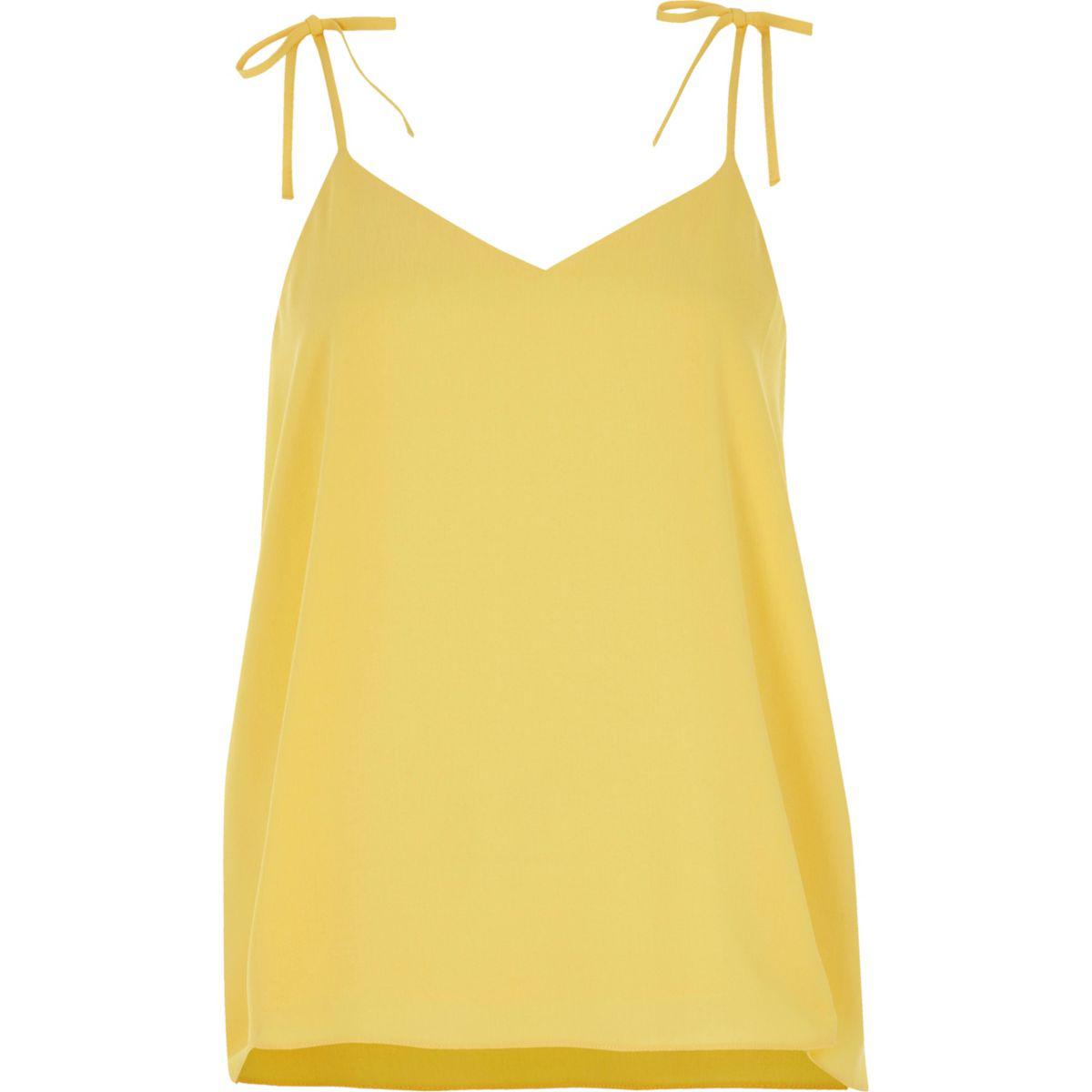 Lyst River Island Yellow Bow Cami Top in Yellow