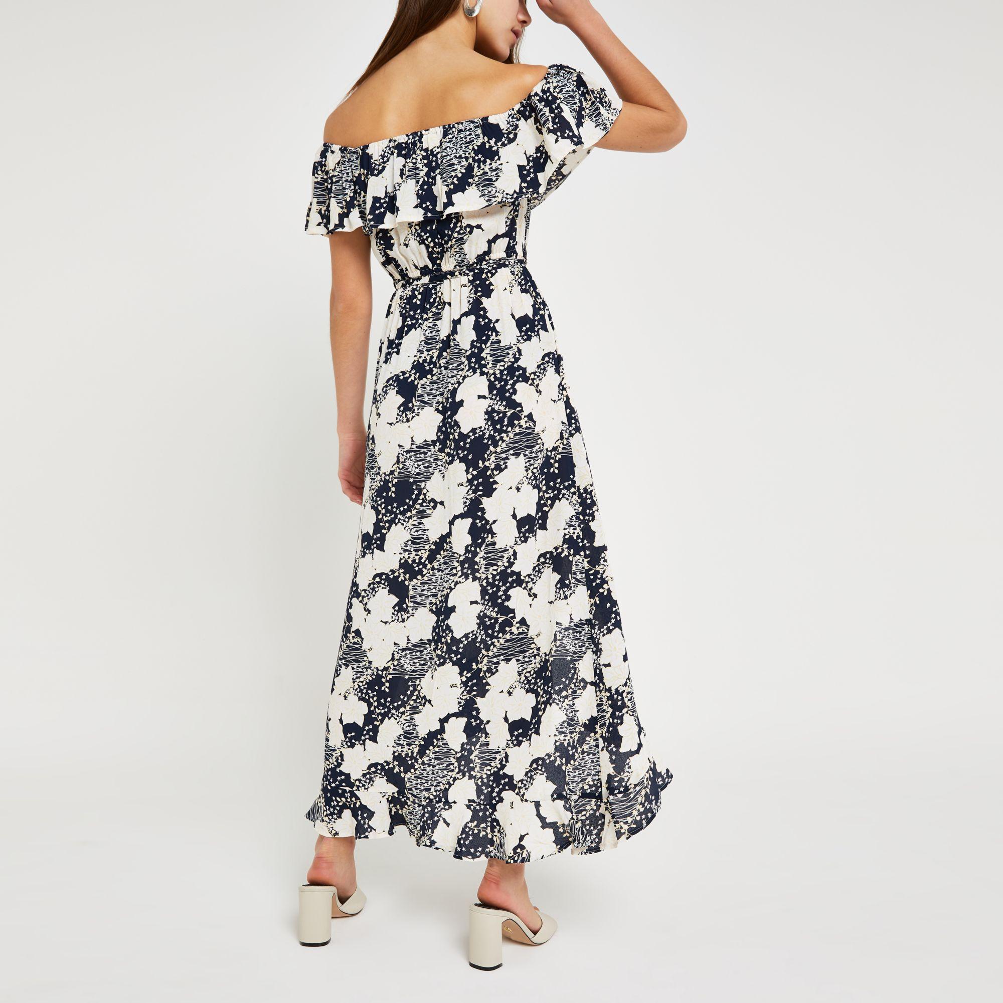 river island navy maxi dress