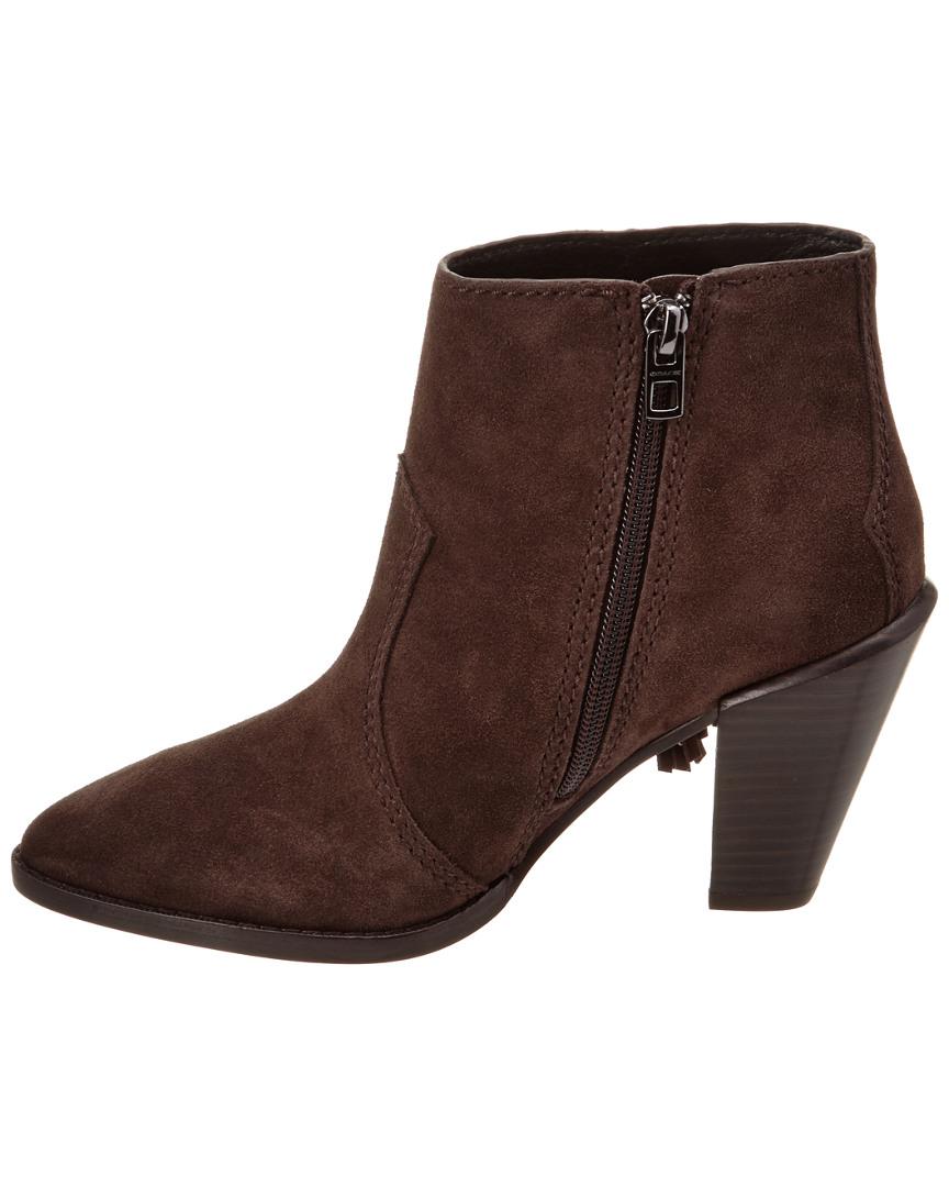 therese bootie in brown suede