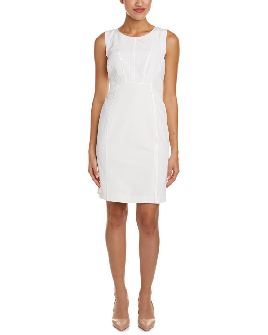 Lafayette 148 New York Gigi Silk Sheath Dress in White - Lyst