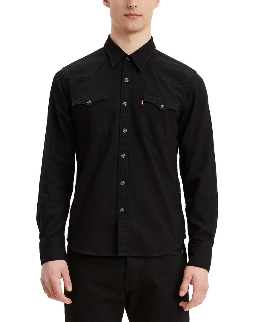 black denim shirt mens levis