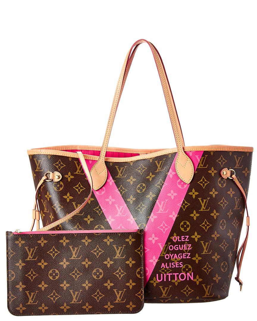 Louis Vuitton Pink Monogram Vernis Leather Neverfull Mm Nm - Lyst