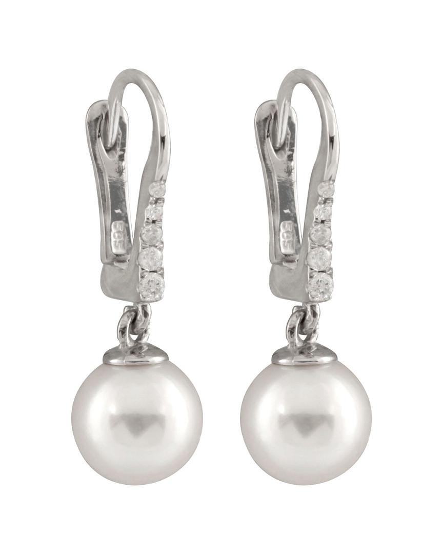 Lyst Splendid 14k Diamond 7 5mm Akoya Pearl Drop Earrings Splendid Women S 14k Diamond 7 5mm Akoya Pearl Drop Earrings