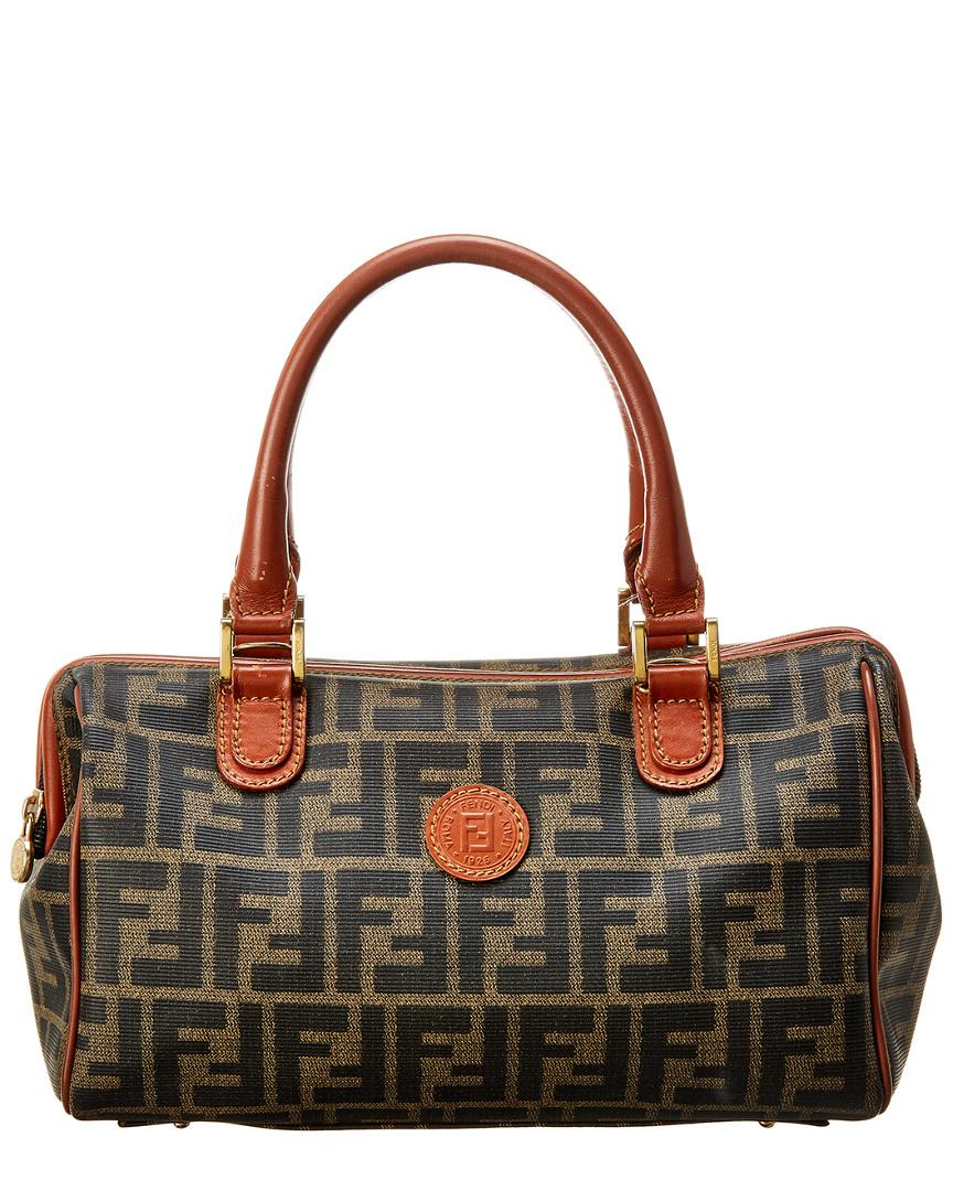 Fendi Brown Coated Canvas Handbag in Brown - Lyst