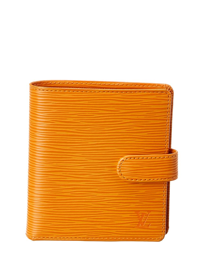 Louis Vuitton Orange Epi Leather Porte Billets Compact Wallet in Orange ...