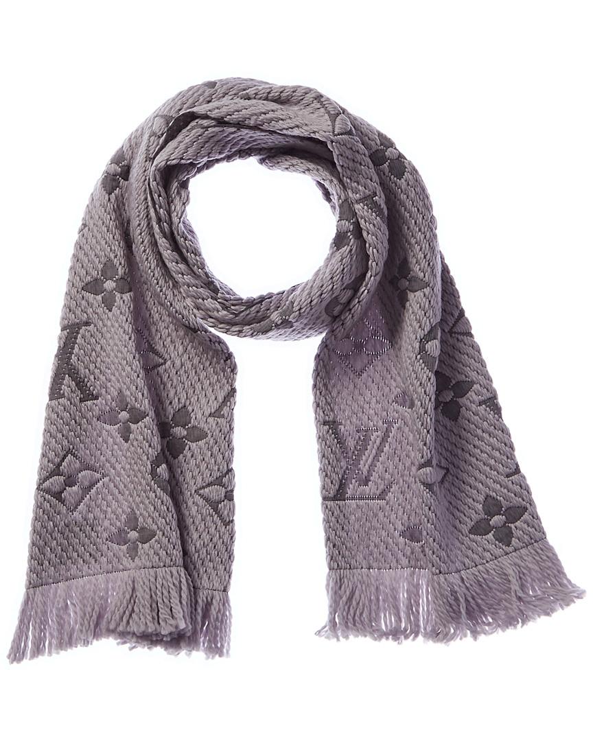 LOUIS VUITTON Wool Hat and Scarf Set Gray 20444