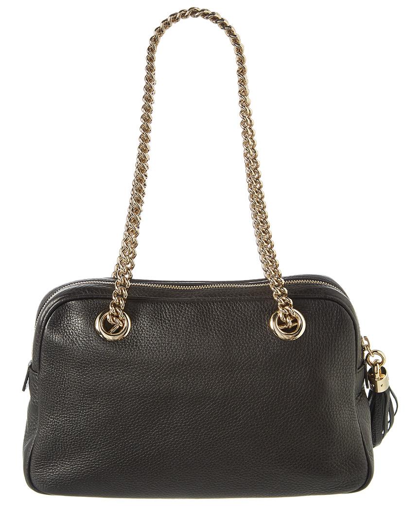 Lyst Gucci Black Leather Soho Chain Shoulder Bag In