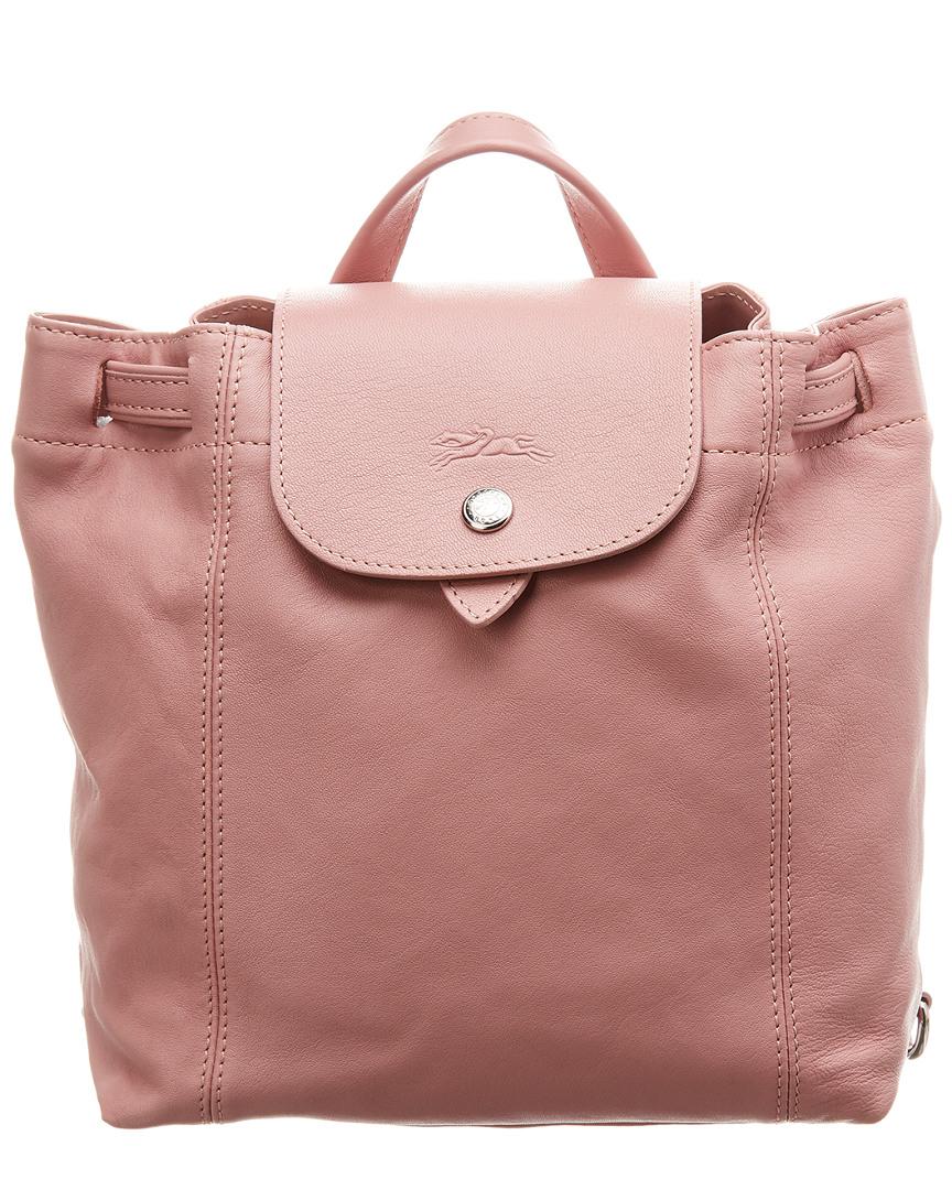 longchamp le pliage leather backpack