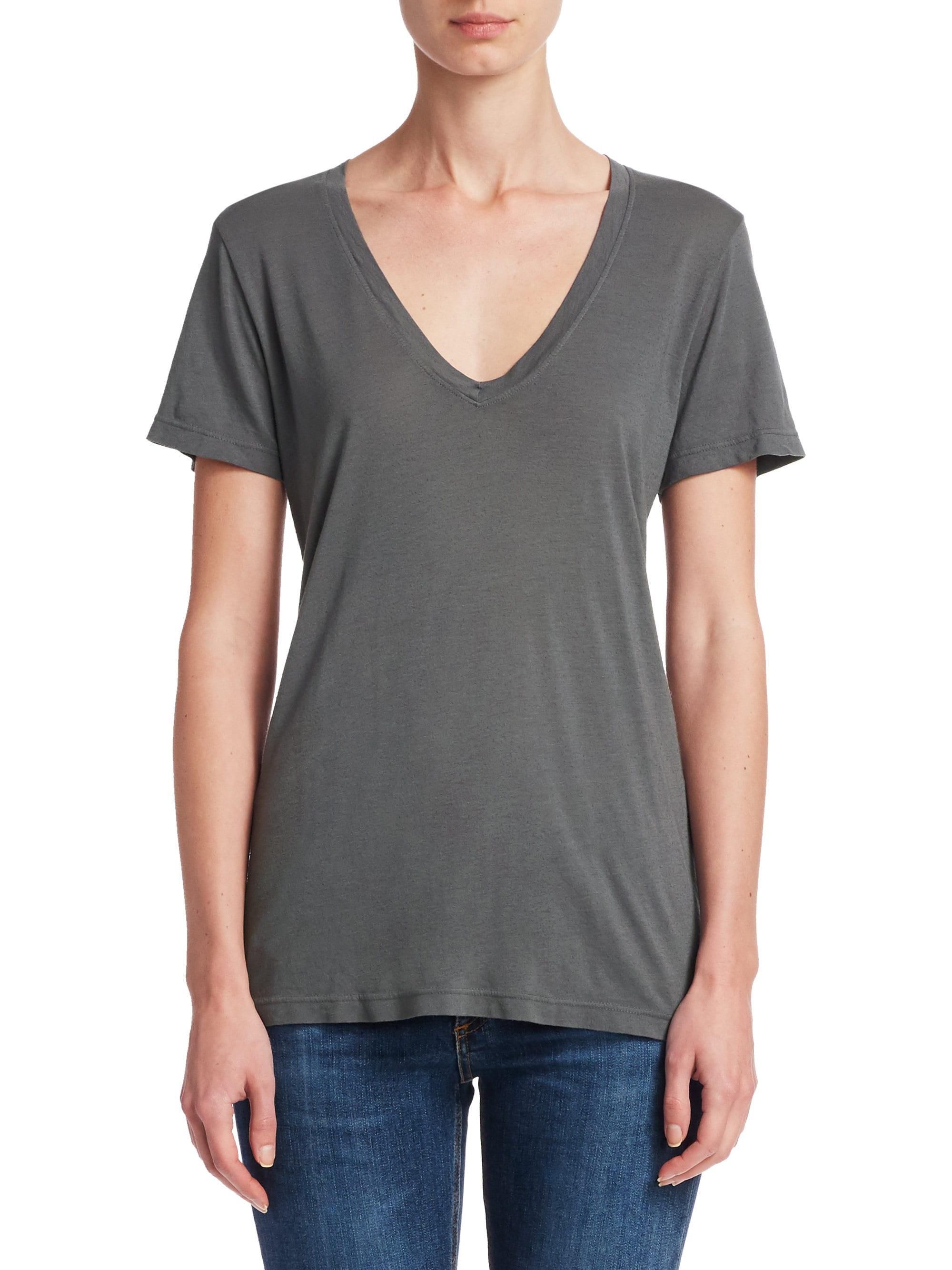 Cotton Citizen Cotton The Classic V-neck Tee in Light Grey (Gray) - Lyst