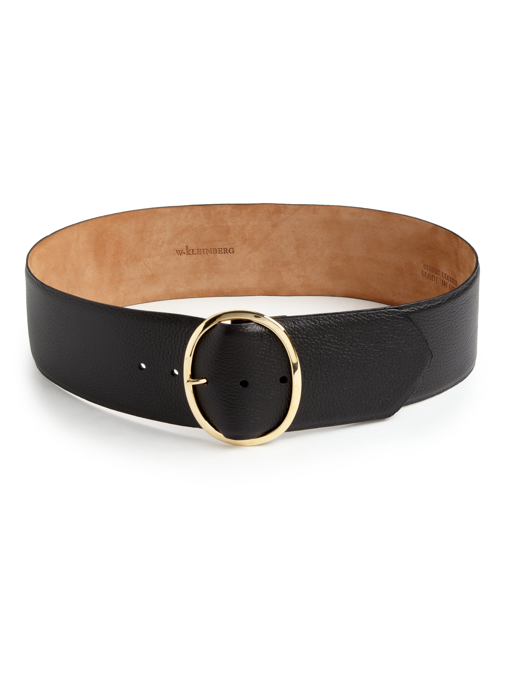 W. kleinberg Textured Leather Belt in Black | Lyst