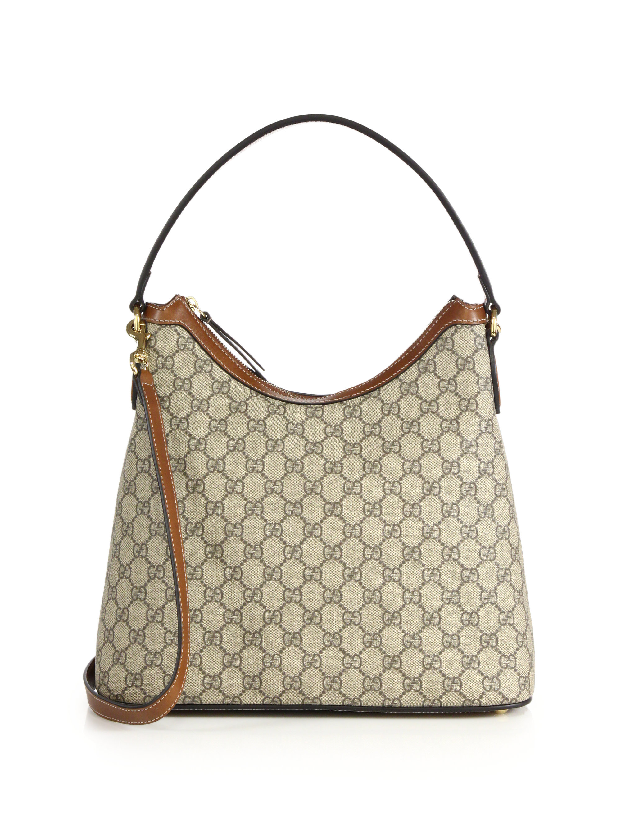 Lyst - Gucci GG Supreme Large Canvas Hobo Bag in Gray